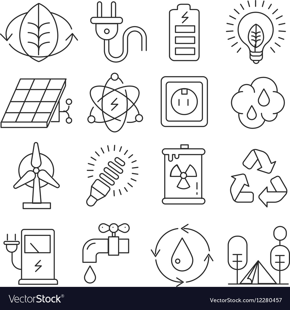 Icons lines set Royalty Free Vector Image - VectorStock