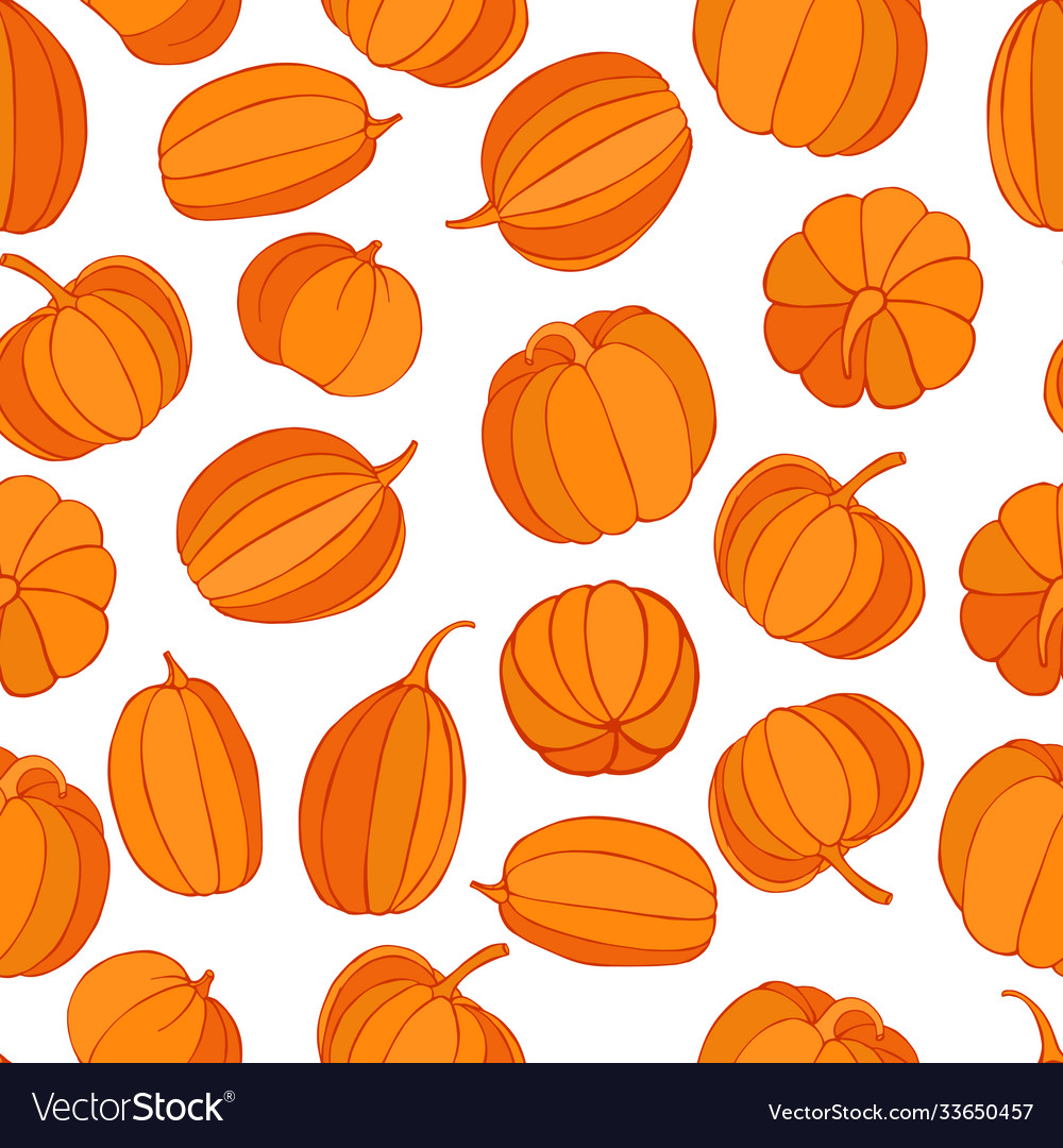 Pattern with pumpkins Royalty Free Vector Image