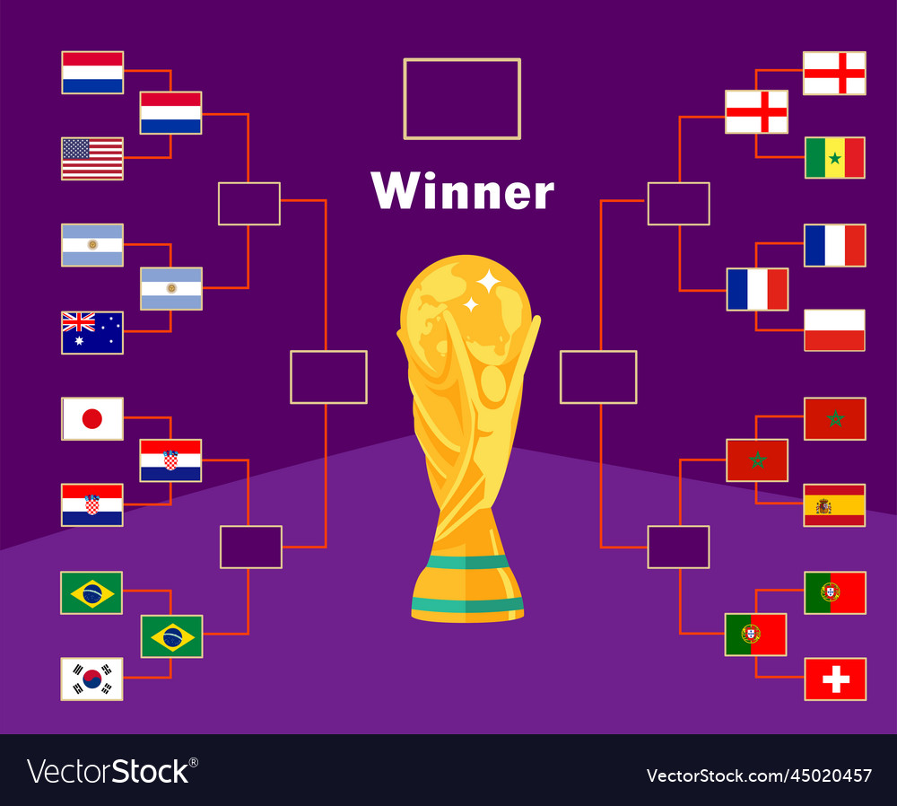 Quarter final emblem flag countries with world cup