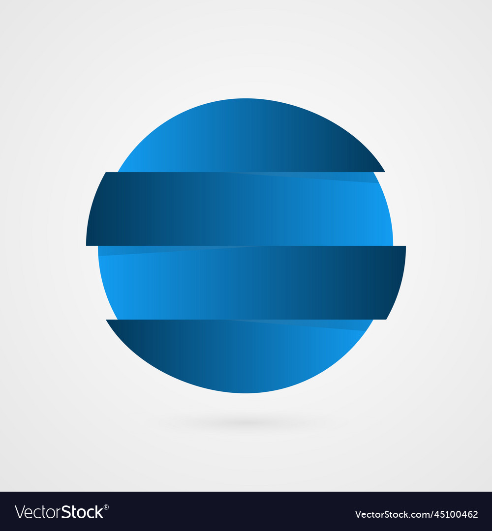 Abstract blue gradient circle sample four stripes Vector Image