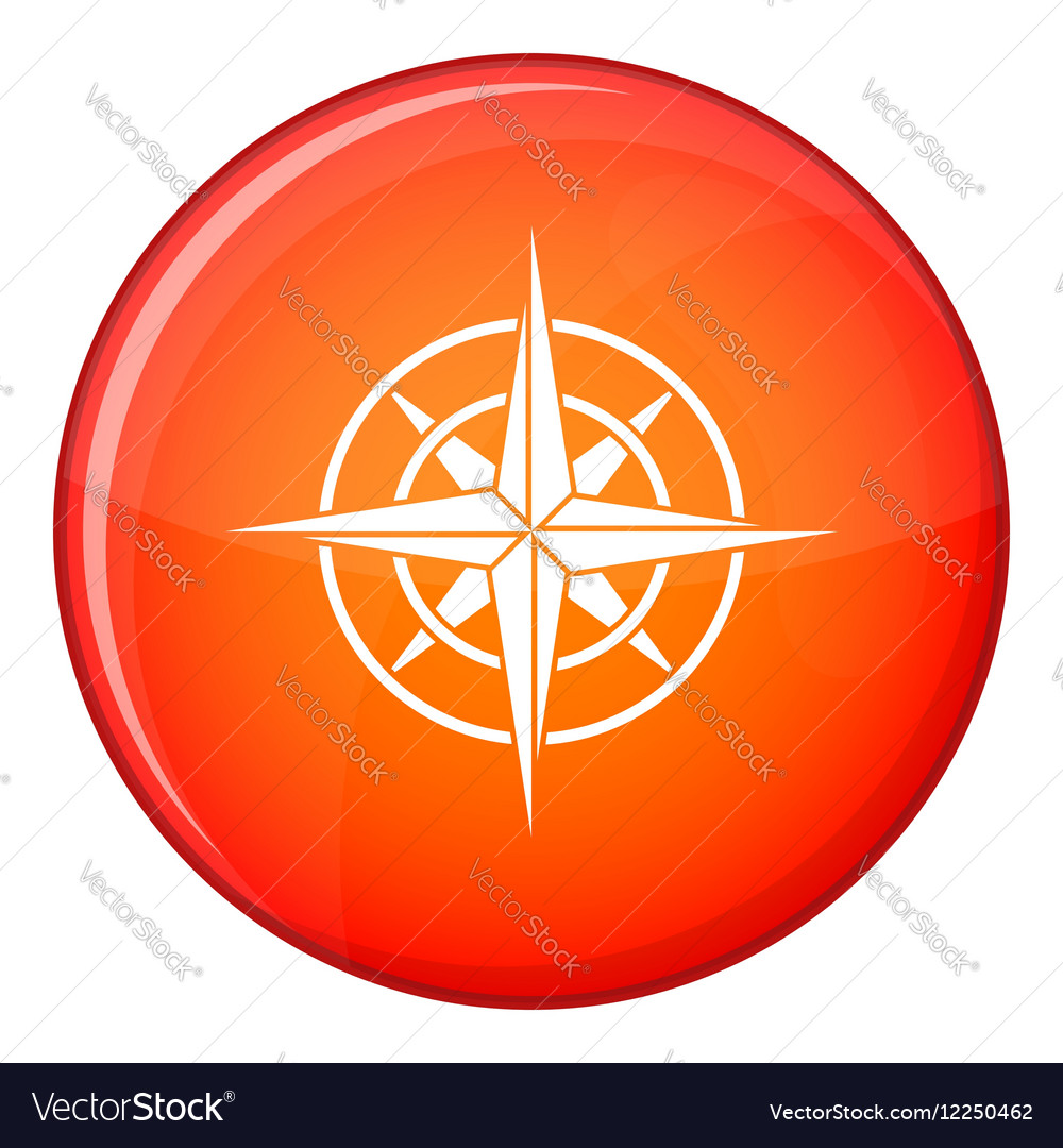 Ancient compass icon flat style Royalty Free Vector Image