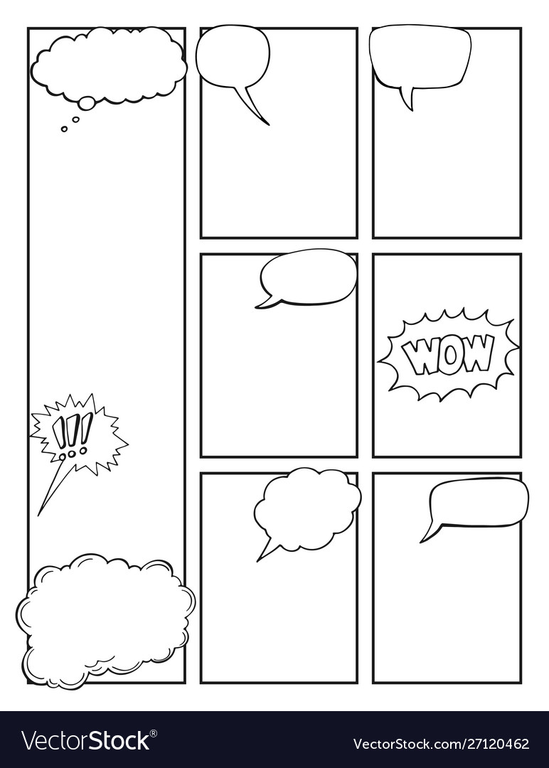 Comics blank layout template background Royalty Free Vector