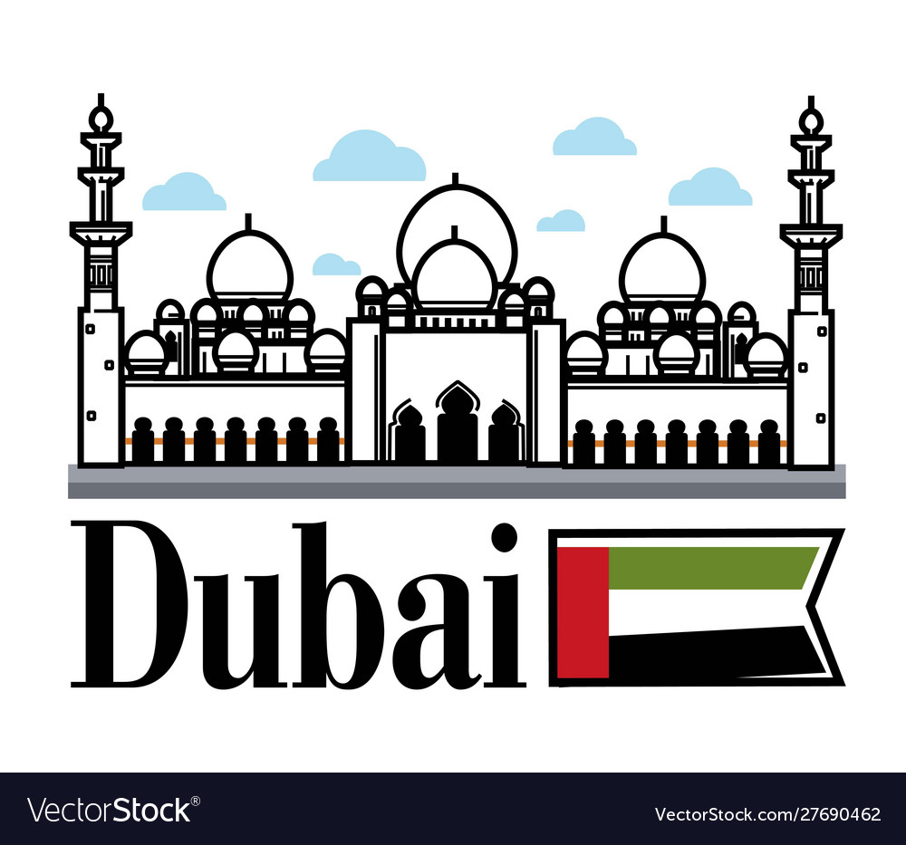 Dubai United Arab Emirates National Flag And Vector Image