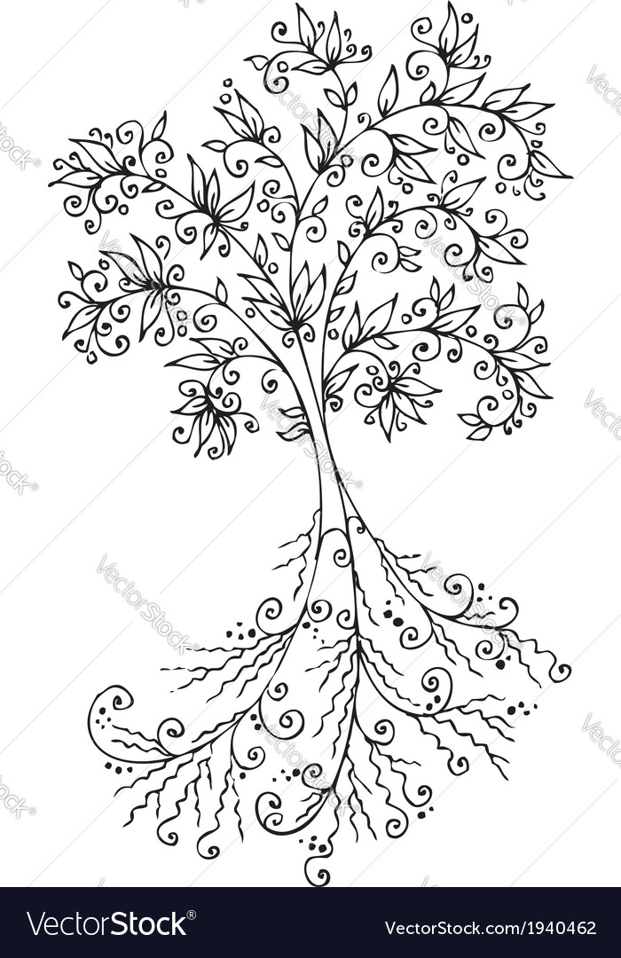 Floral Decorative tree 300 Royalty Free Vector