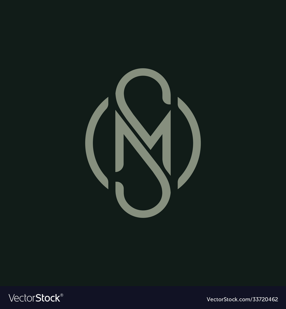 Letter m s icon logo design template