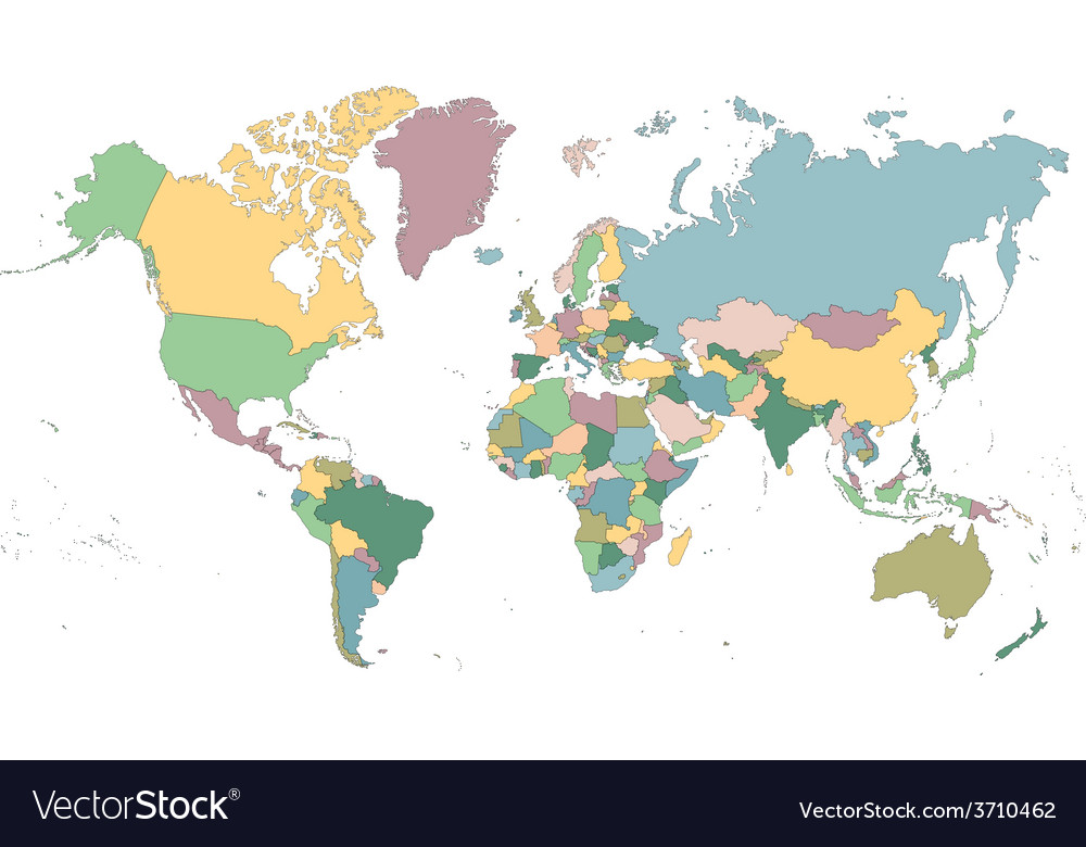 Map of the World Royalty Free Vector Image - VectorStock