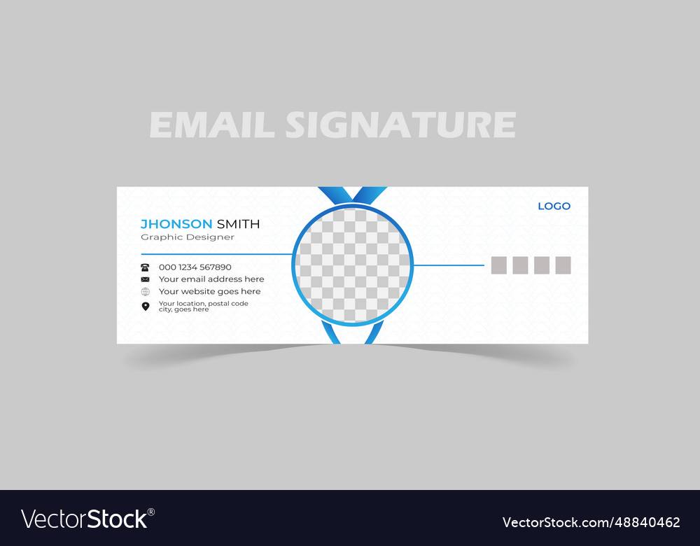 Modern simple email signature Royalty Free Vector Image