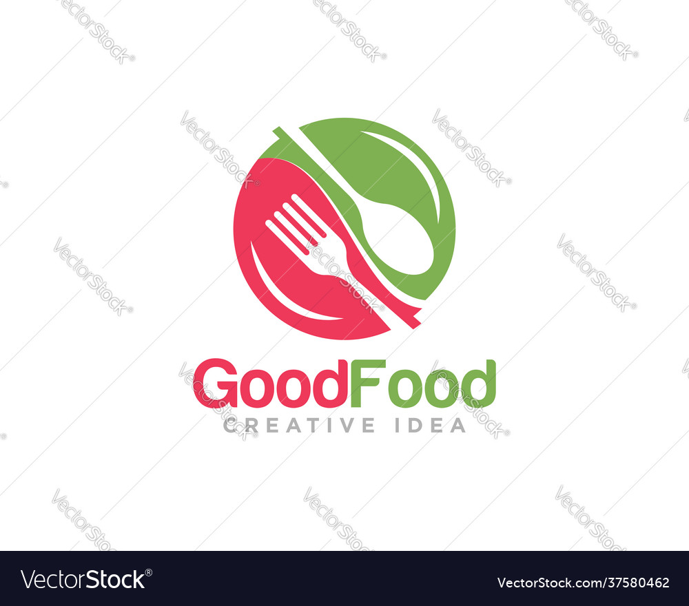 Restaurant food logo design Royalty Free Vector Image