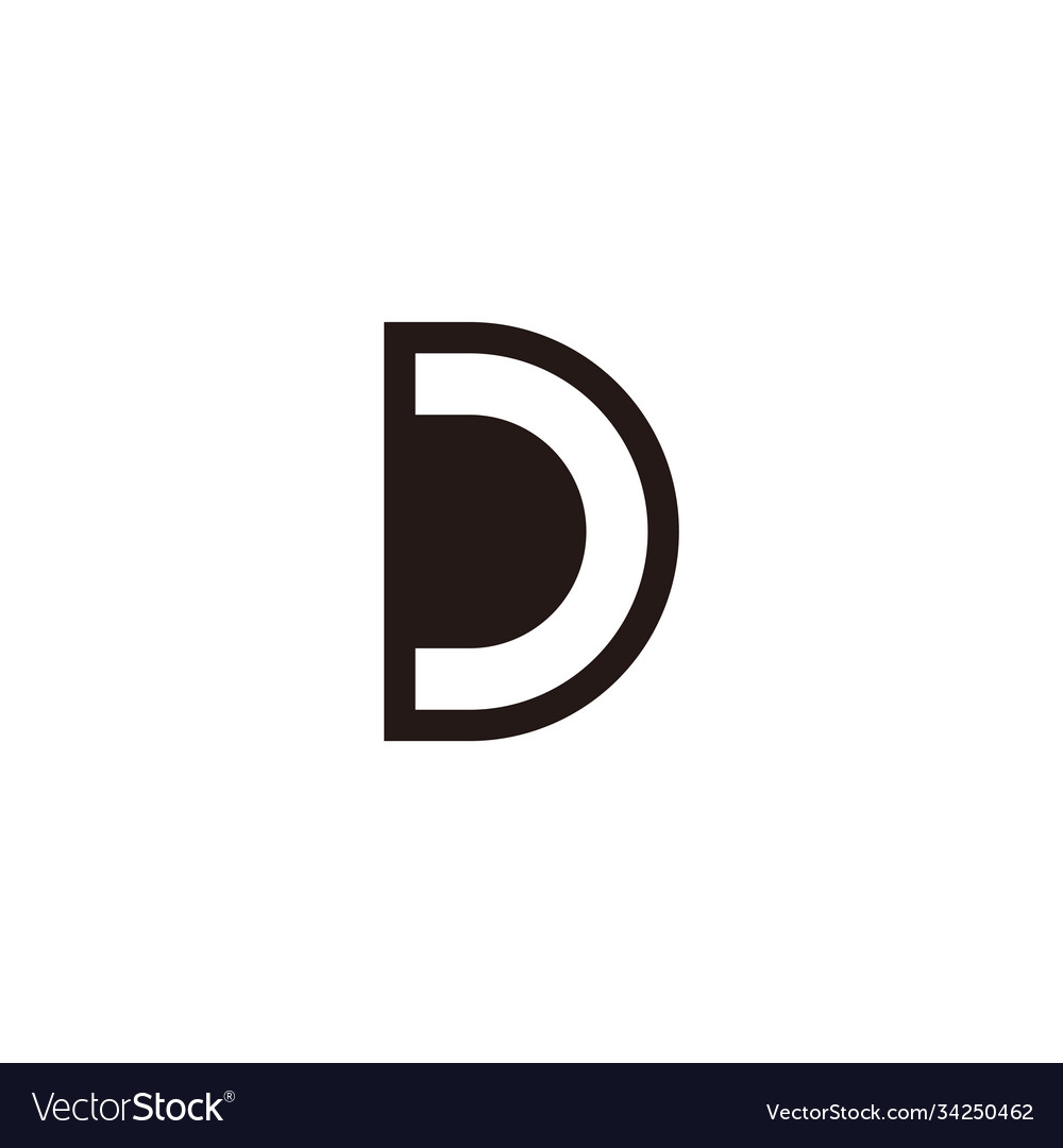 Simple geometric letter dc negative space logo Vector Image