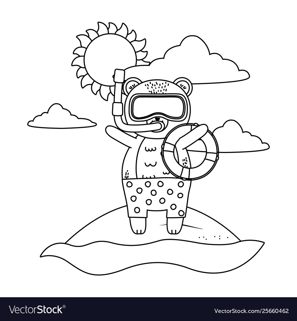 Summer Vacation Relax Cartoon Royalty Free Vector Image