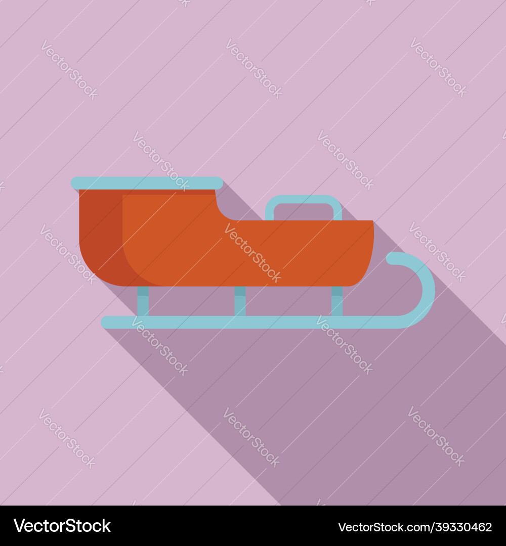 Winter sleigh icon flat santa sledge Royalty Free Vector