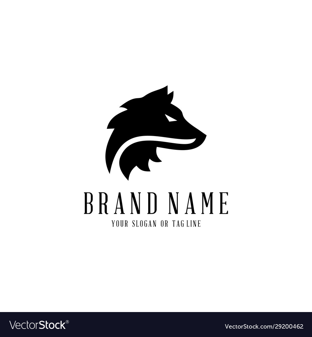 Wolf Logo Design Template White Background Vector Image