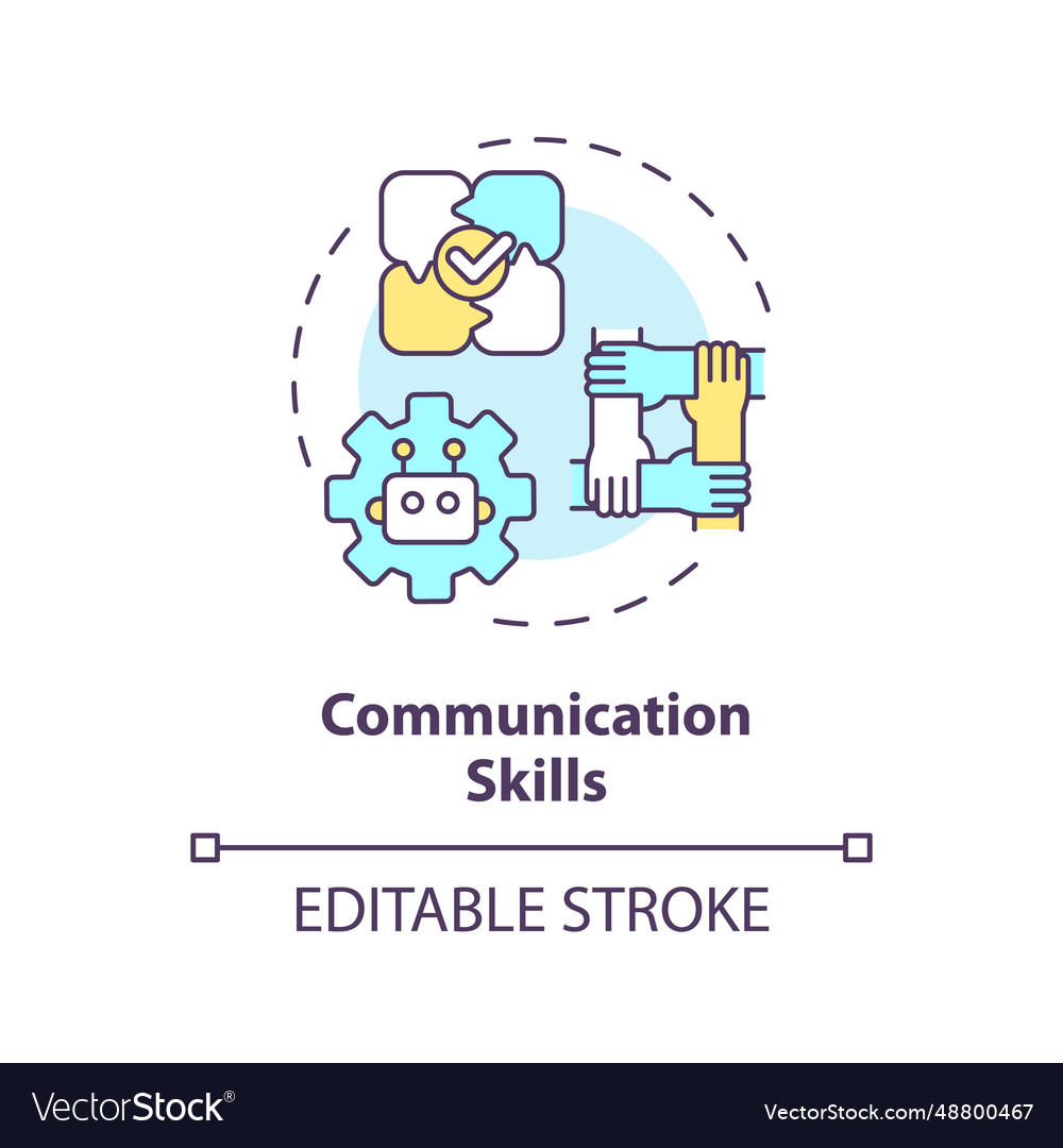 2d colorful thin linear icon communication skills Vector Image