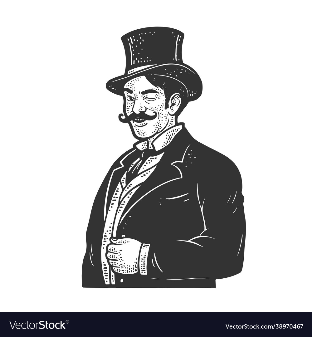 Gentleman winking sketch Royalty Free Vector Image