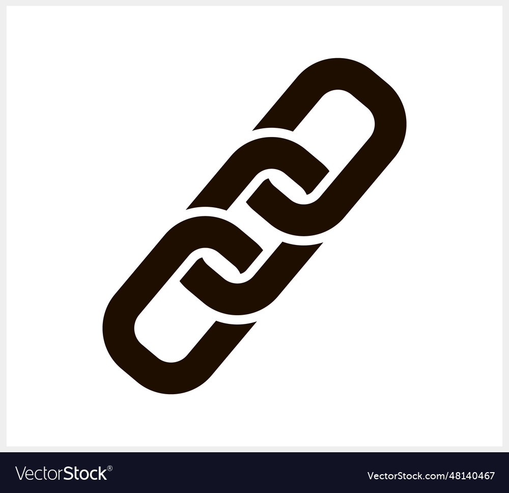 Link icon isolated chain link symbol stencil Vector Image