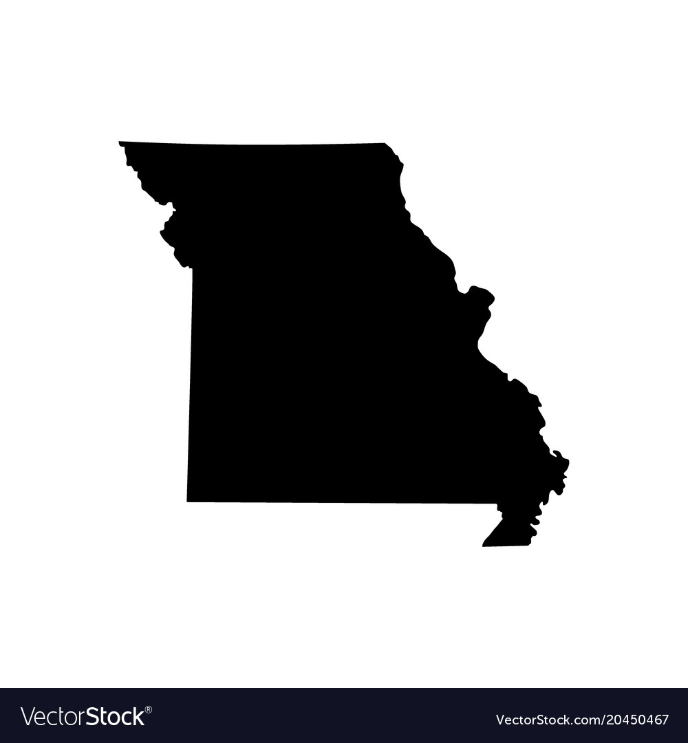 Map of the us state missouri Royalty Free Vector Image