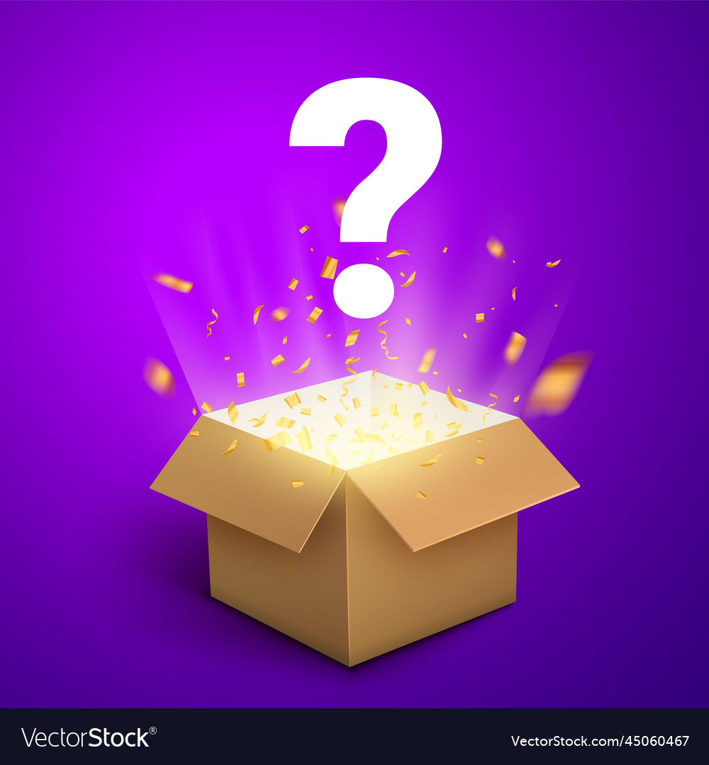 Mystery contest box lucky prize present surprise Vector Image