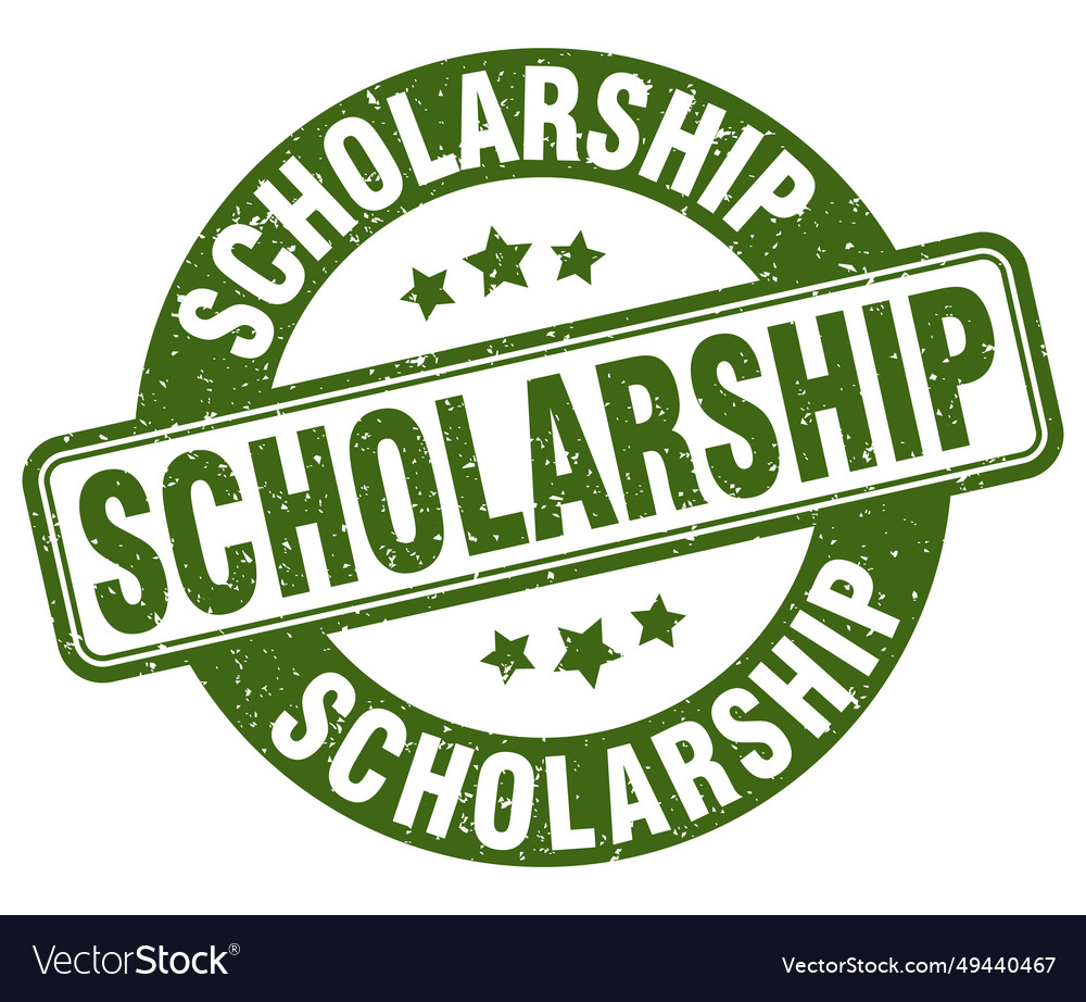 Scholarship stamp label round grunge Royalty Free Vector