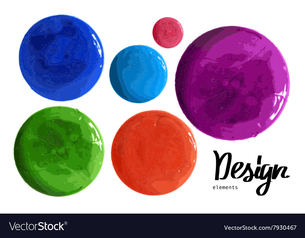Set of colorful watercolor paint circles Vector Image