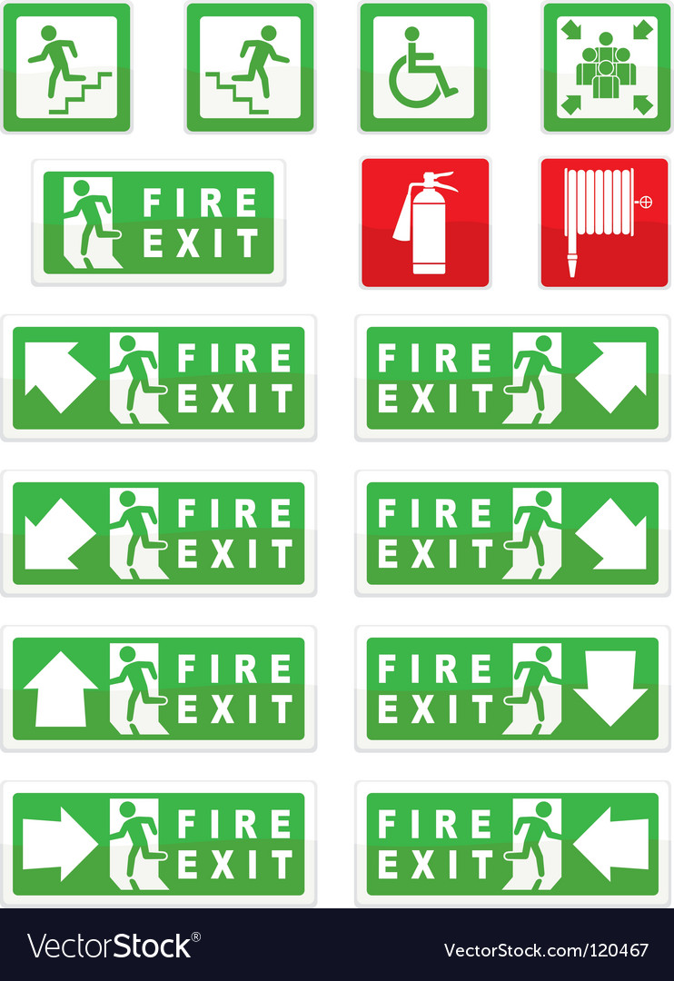 Sign exit signs Royalty Free Vector Image - VectorStock