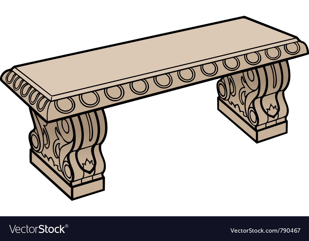 Stone Bench Royalty Free Vector Image Vectorstock