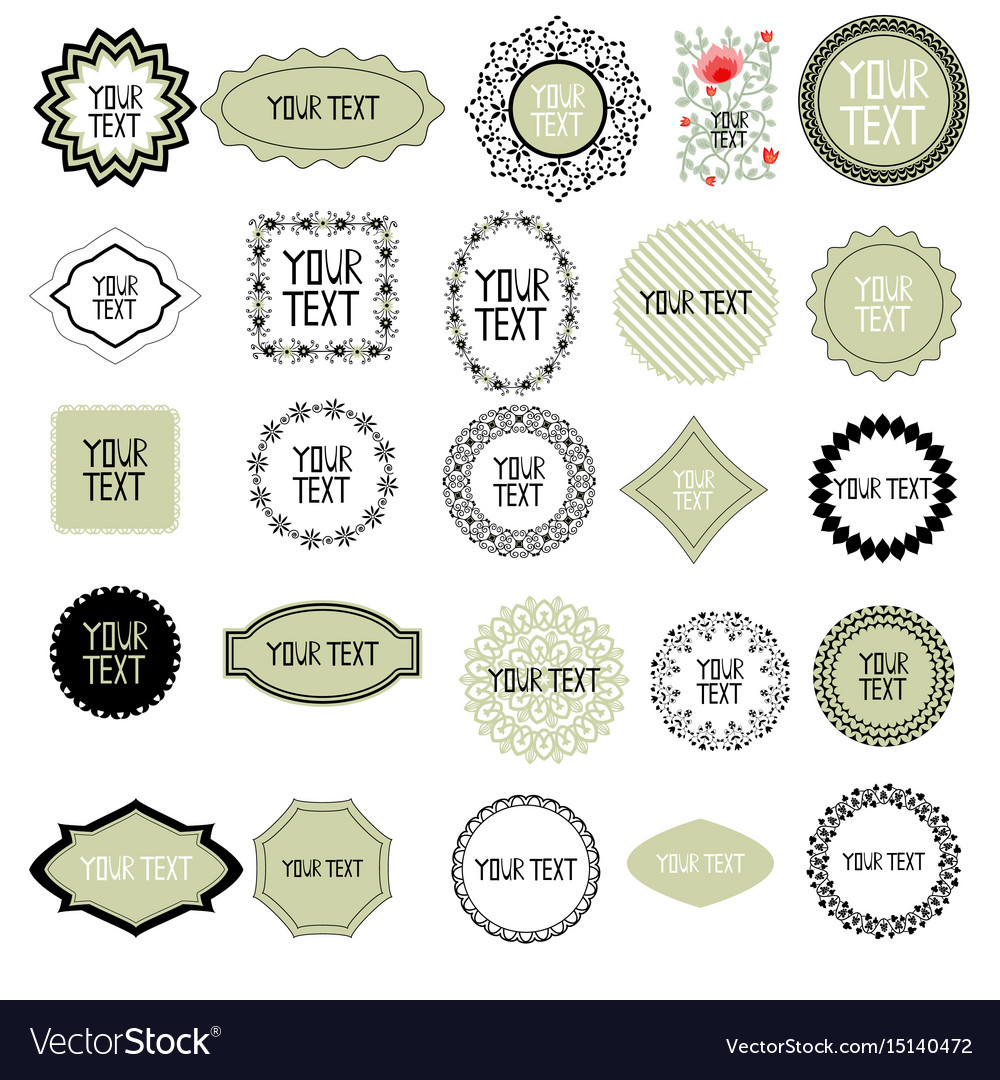 Decorative labels set Royalty Free Vector Image