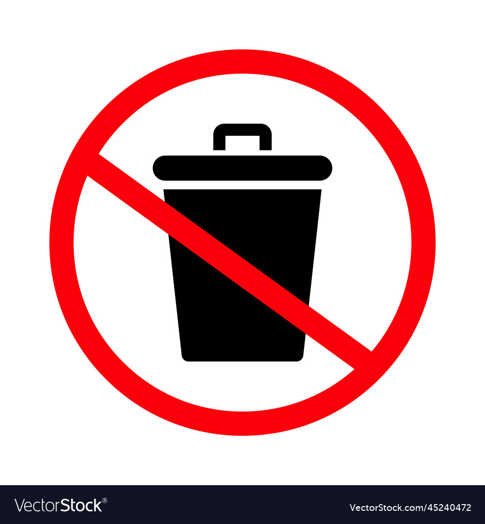 Do not throw in the trash icon Royalty Free Vector Image
