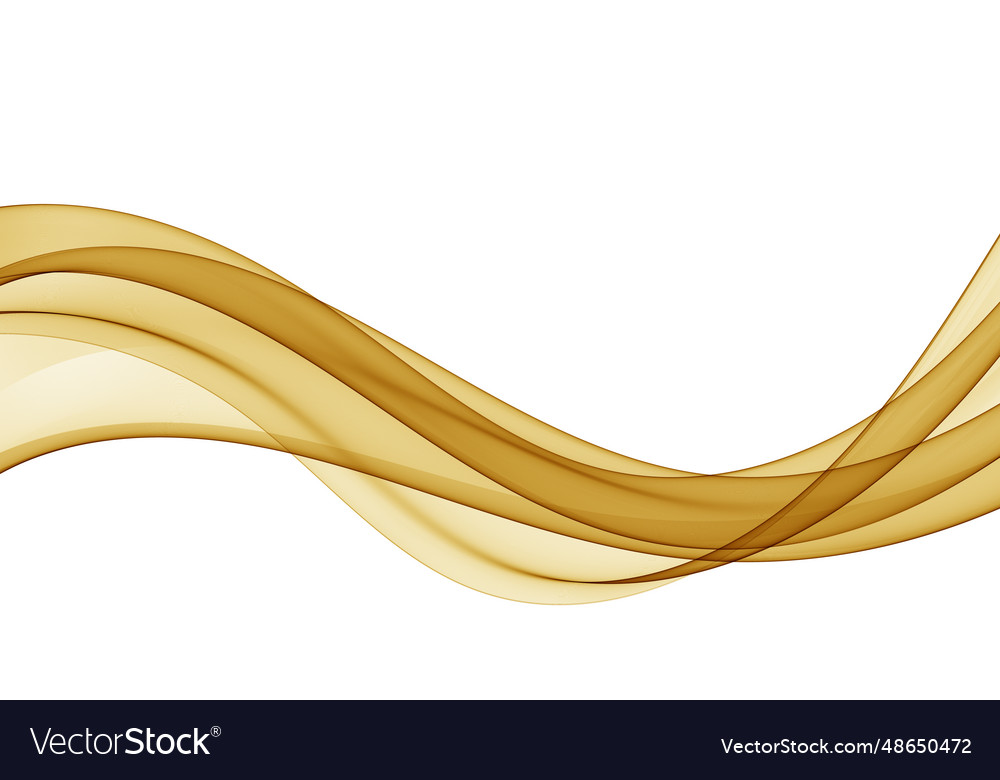 Flow of golden abstract wave on a white background