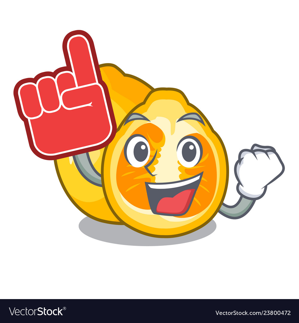 Foam finger ugly fruit in the character shape Vector Image