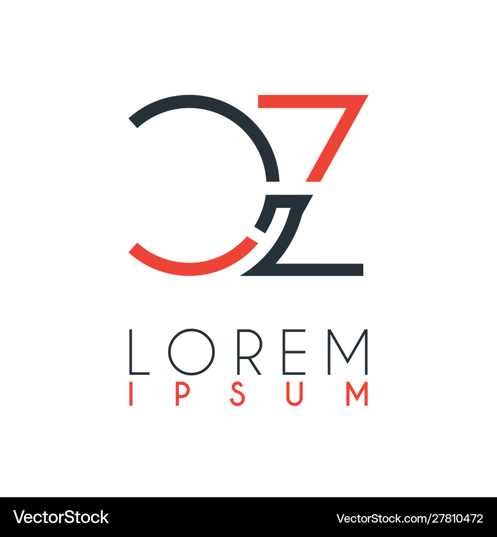 Logo Between Letter C And Letter Z Or Cz Vector Image
