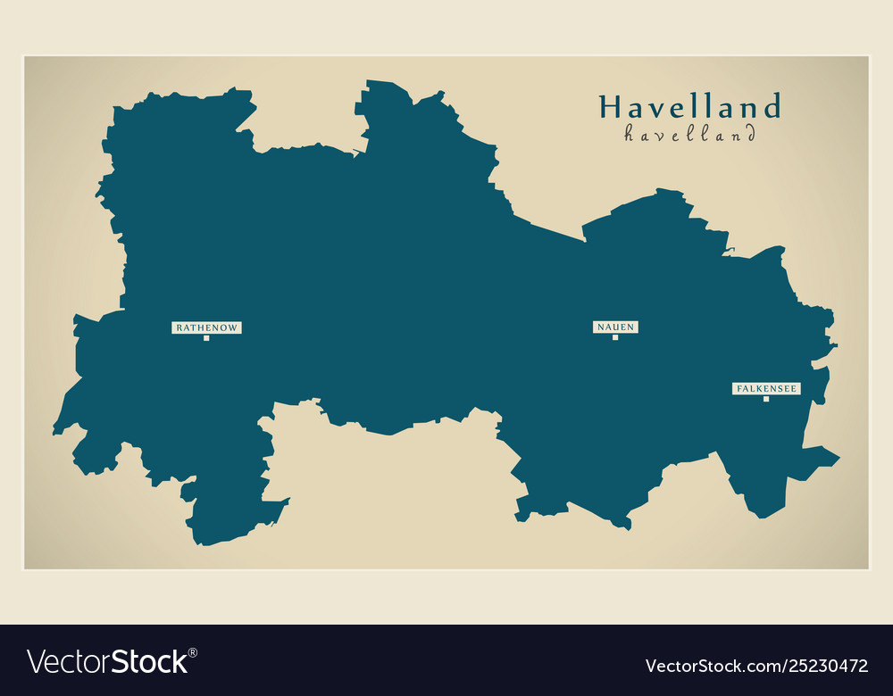 Modern map - havelland county brandenburg de Vector Image