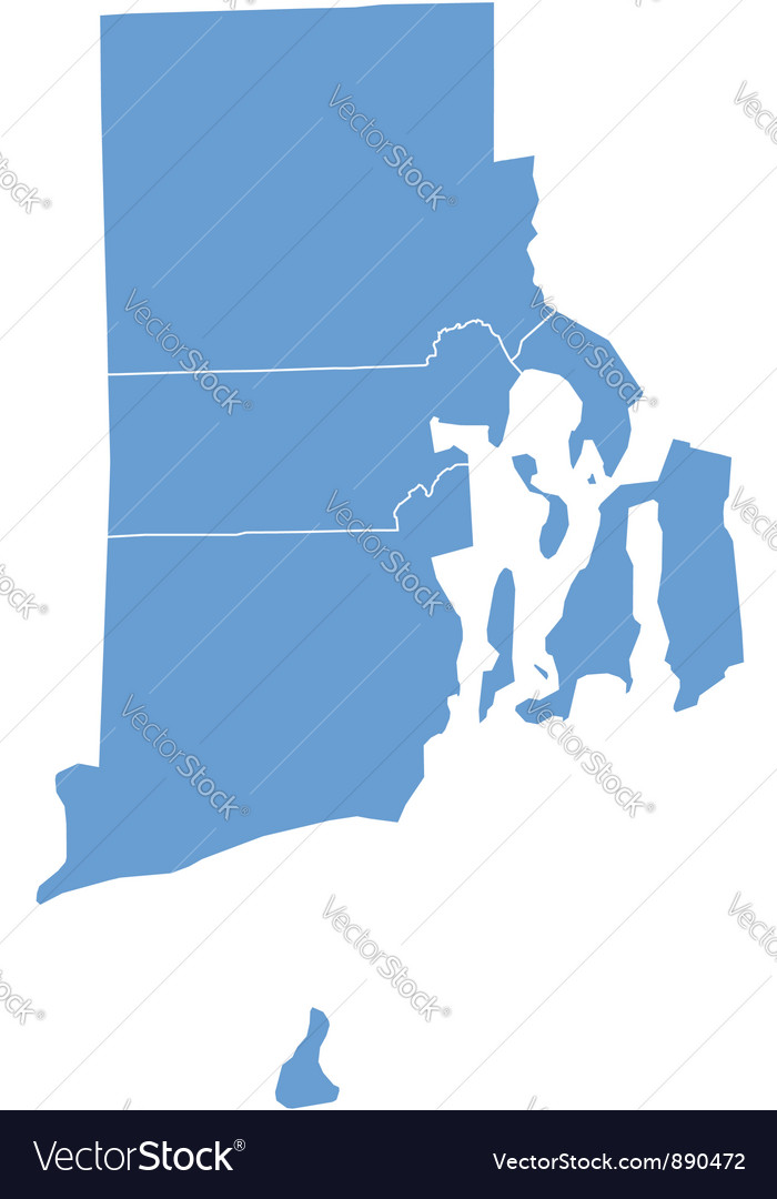 State map rhode island counties Royalty Free Vector Image