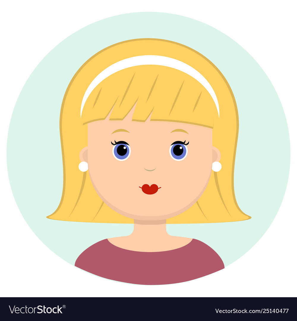 Beautiful young woman with blond short hair Vector Image