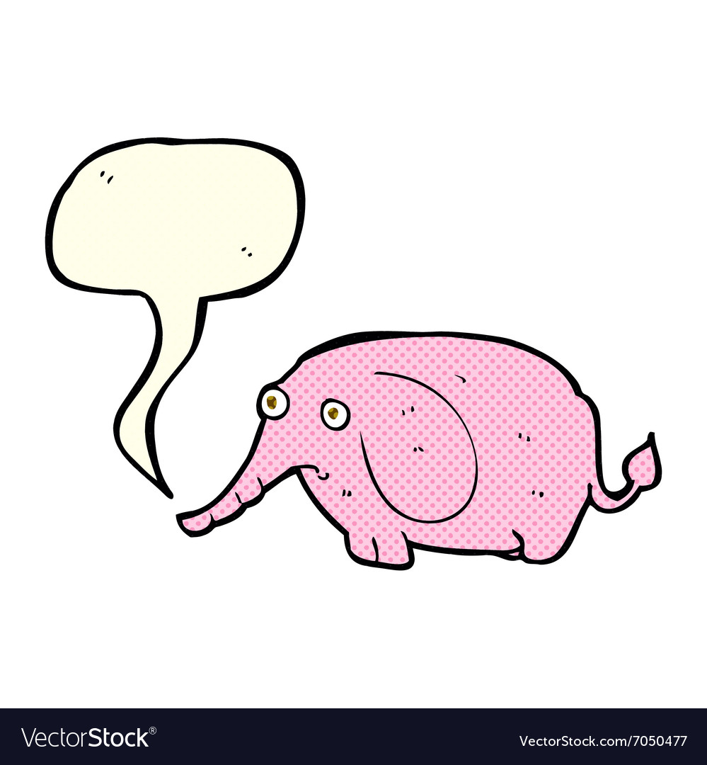 Cartoon sad little elephant with speech bubble Vector Image