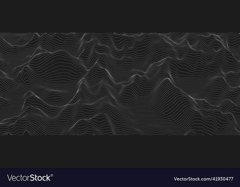 Monochrome sound line waves abstract background Vector Image