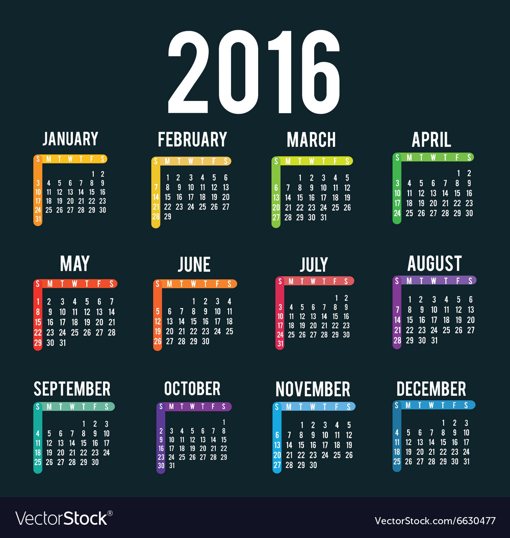 New year calendar schedule Royalty Free Vector Image