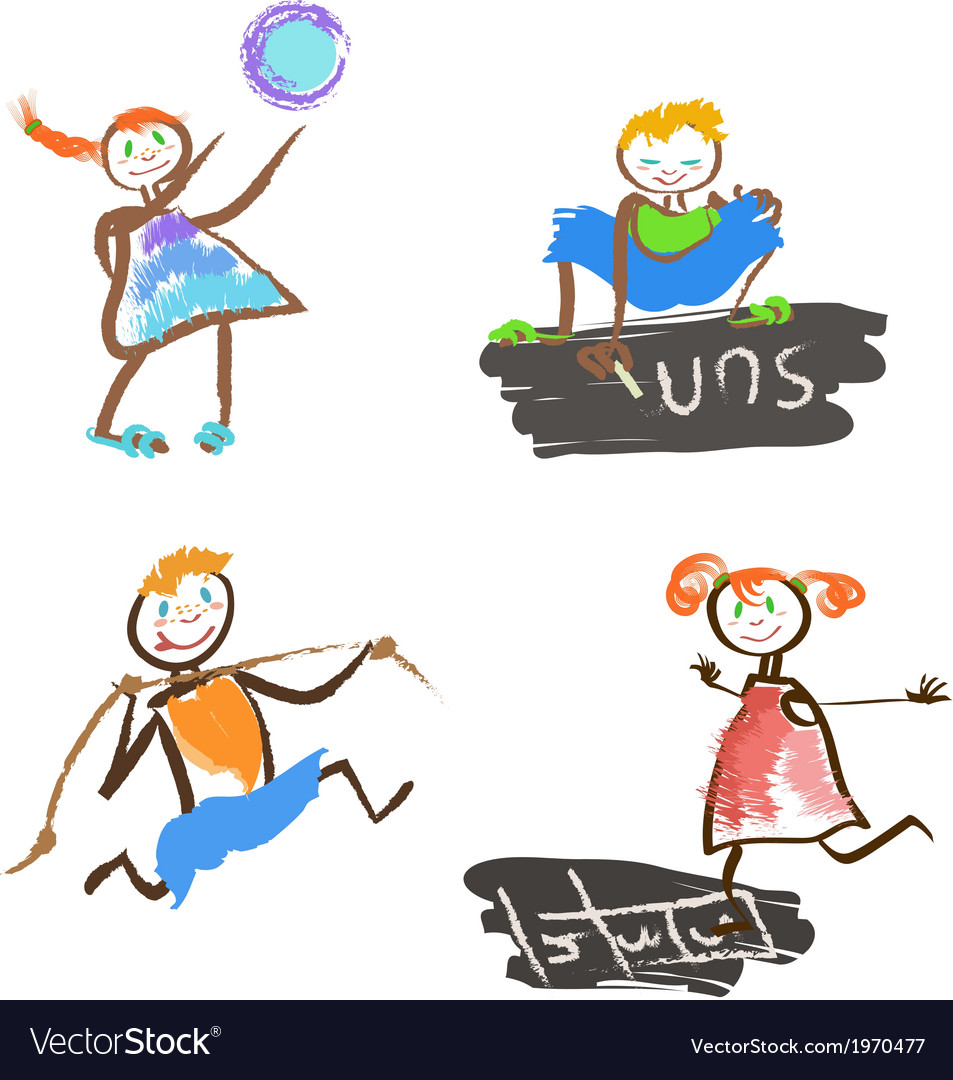 Playing children Royalty Free Vector Image - VectorStock