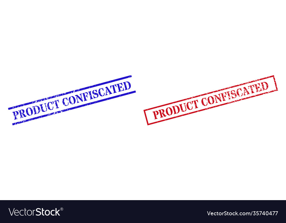 Product confiscated textured rubber stamp seals Vector Image