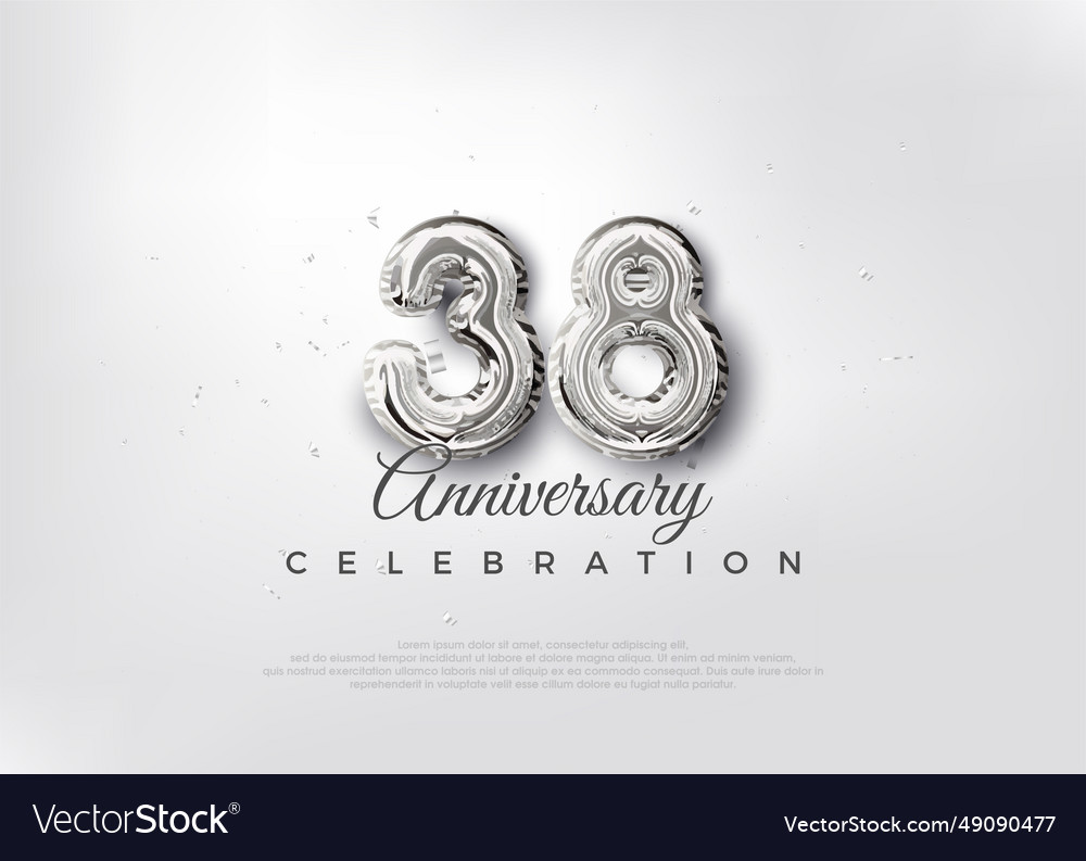 Silver balloon number premium 38th anniversary