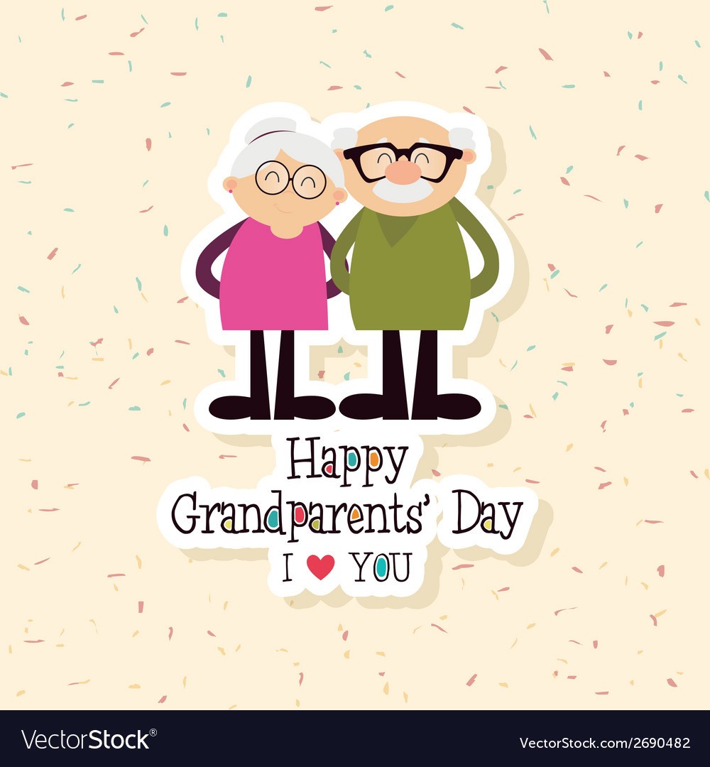 Abstract grandparents day background with special Vector Image