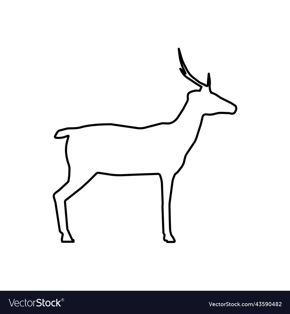 Animal deer outline silhouette icon nature art Vector Image