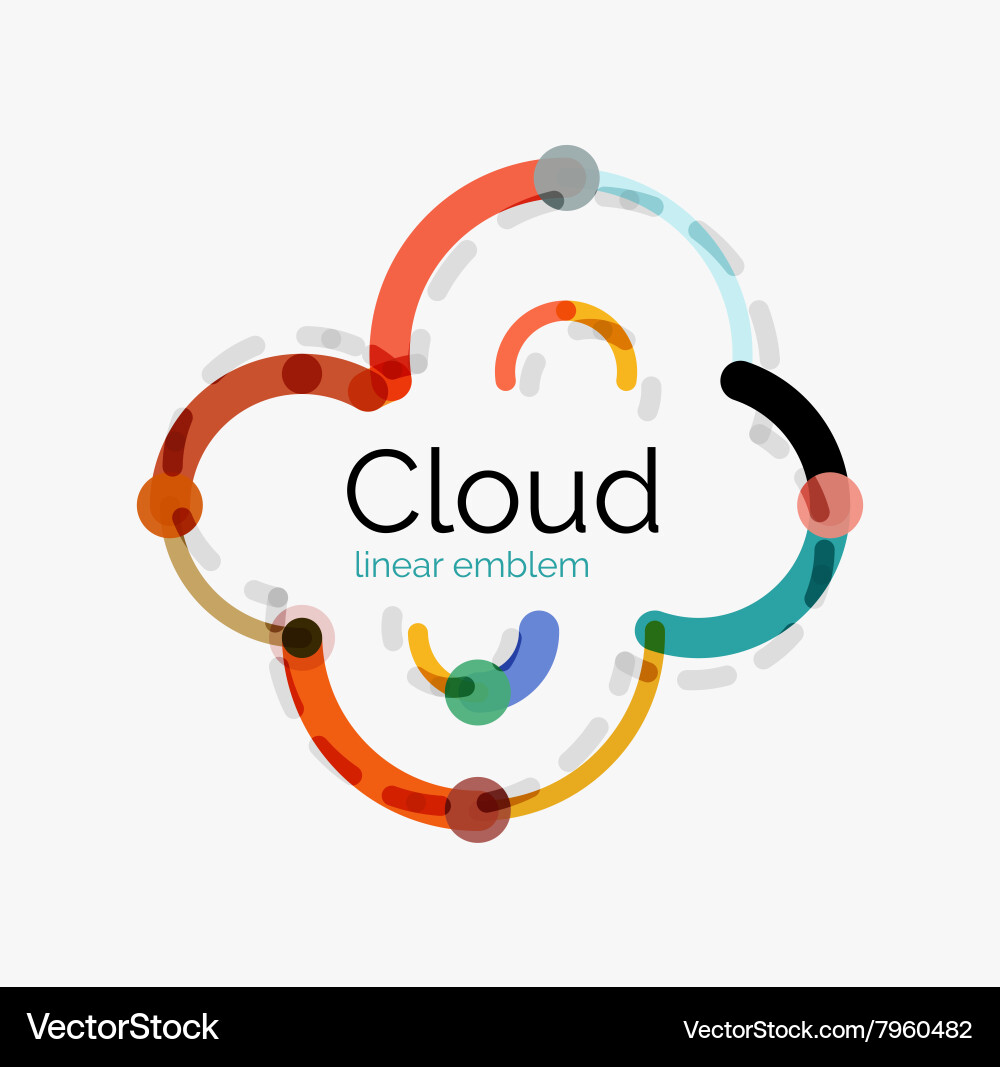 Flat design cloud icon background Royalty Free Vector Image