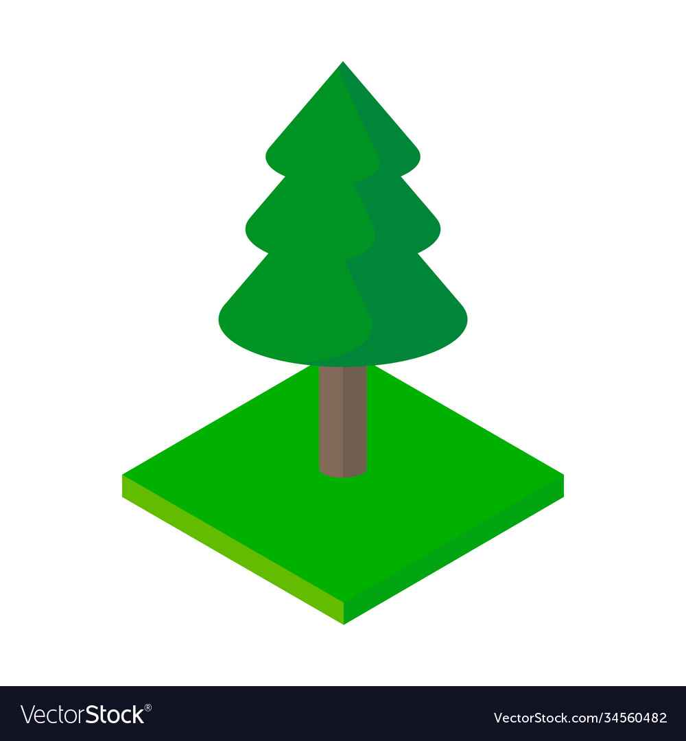 Isometric tree icon isolated Royalty Free Vector Image