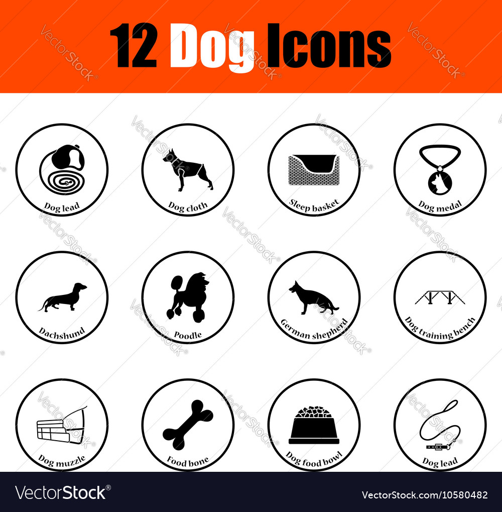 Set of dog breeding icons Royalty Free Vector Image