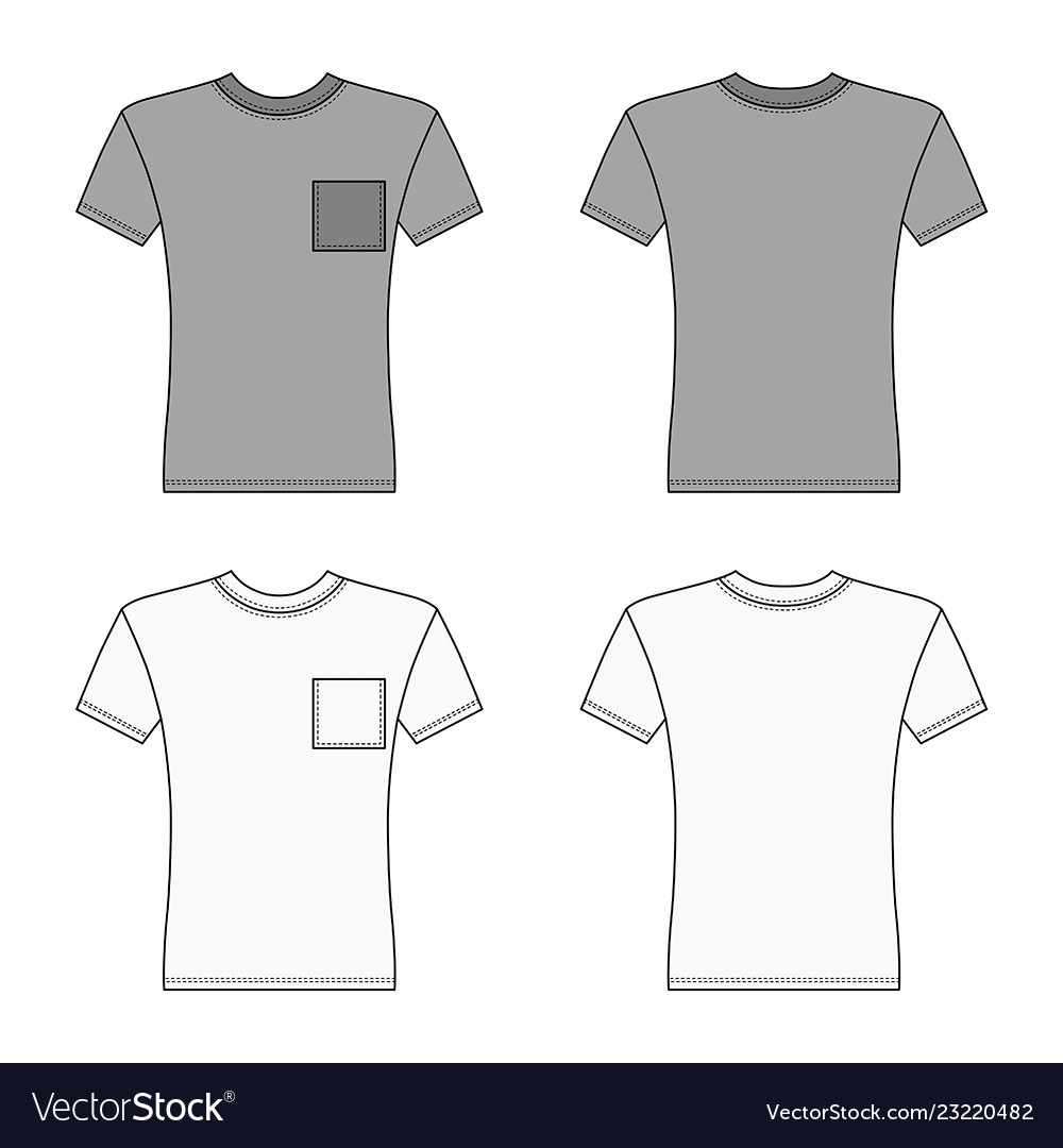 Short sleeve t shirt outlined template Royalty Free Vector