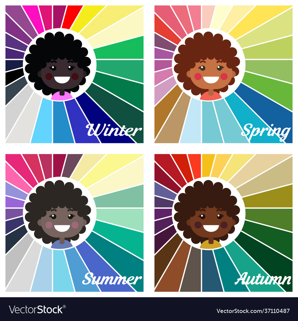 Best colors for autumn summer winter spring Vector Image