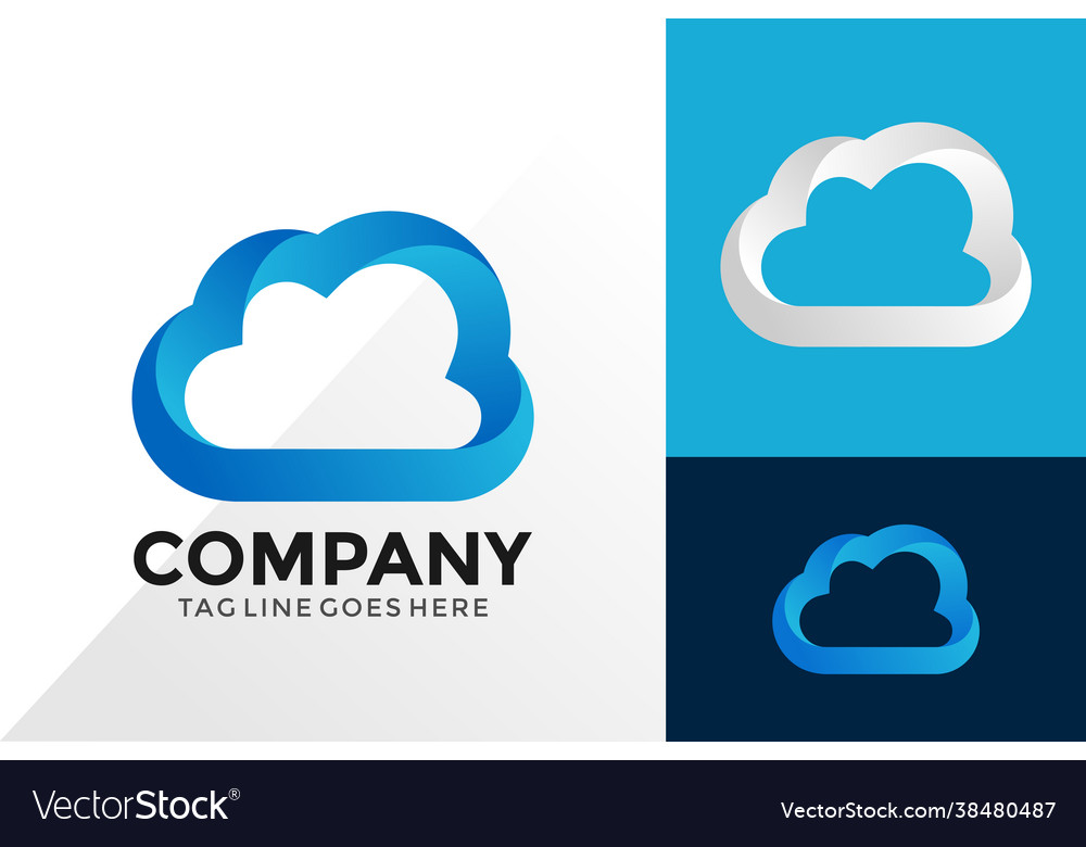 Cloud business logo design brand identity logos Vector Image