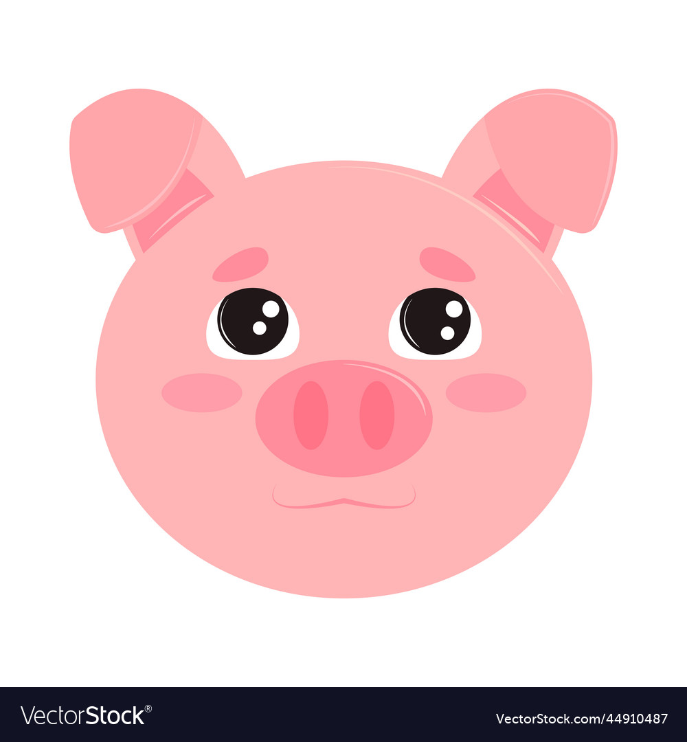 Cute pig face Royalty Free Vector Image - VectorStock