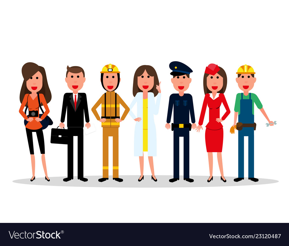 Labor day people group characters of different Vector Image