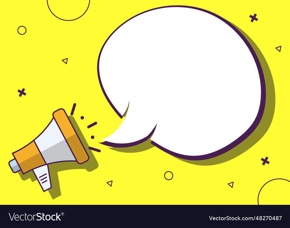 Simple flat megaphone toa speaker with speech Vector Image